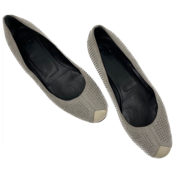 Balenciaga Shoes - Balenciaga y2k Gray Studded Ballet Flats